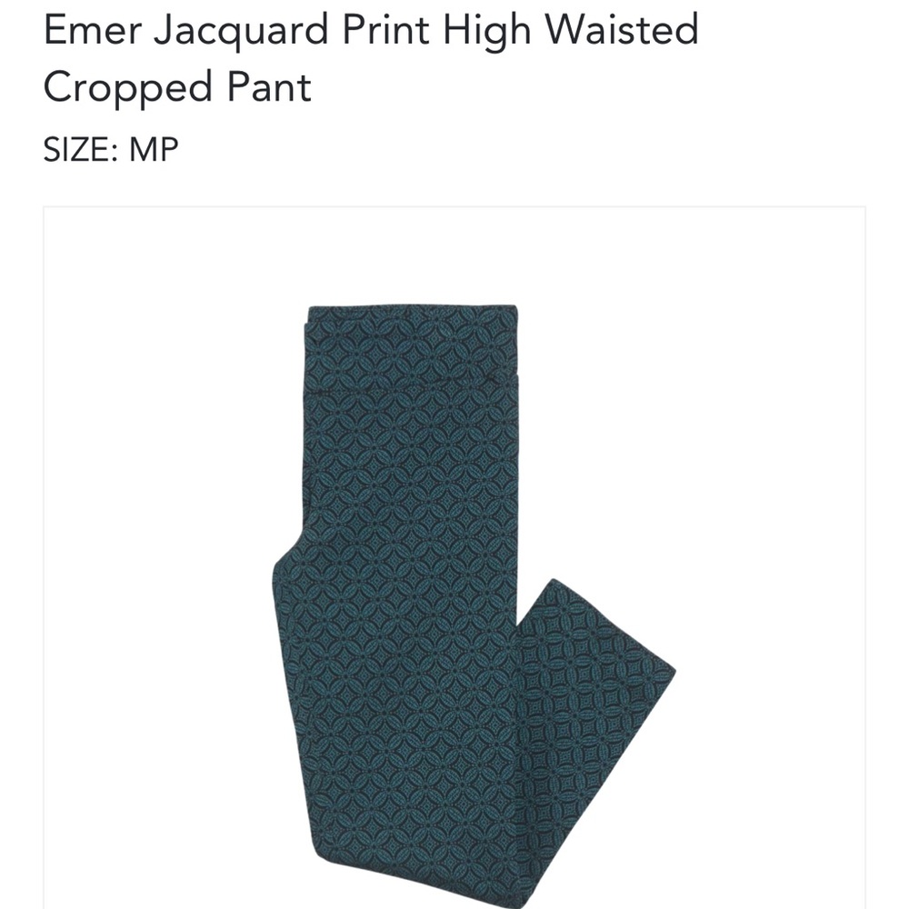 Margaret M Emer Jacquard High Waisted Cropped Pant